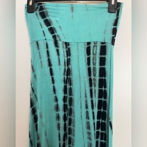 Aqua & Black maxi skirt